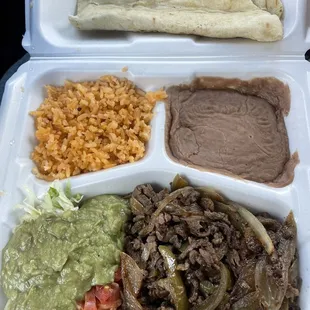 Beef steak fajitas plate (spicy) Very good