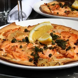 Salmon Tarte Flambèe. Courtesy of JYong Photography.