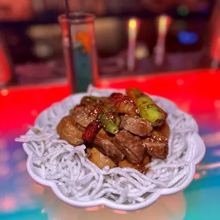 a plate of food on a table
