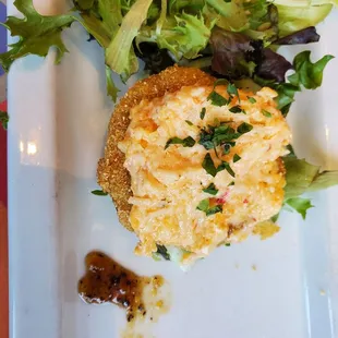 Fried green tomatoes with pimento cheese