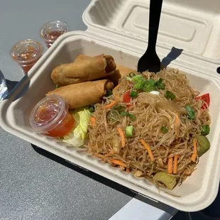 Vegan lumpia and pancit