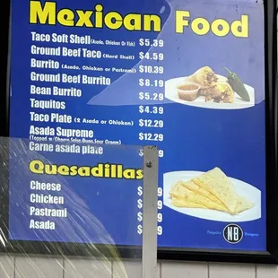 menu
