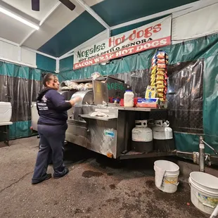 a woman preparing food