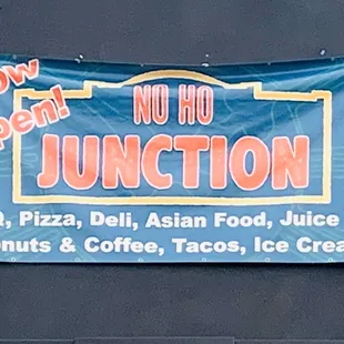 Outside Shot, Noho Junction Food Court, "BBQ Pizza Demi Asian Juice Bar Donuts Coffee Tacos Ice Cream", NoHo, S Tampa