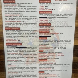 BBQ Menu, Noho Junction Food Court, NoHo, off N Oregon Ave &amp; W Cass St, N of Kennedy, S of Cypress, South Tampa