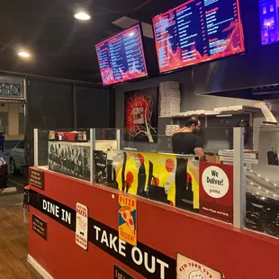 a restaurant counter