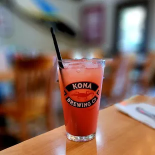 a drink in a glass