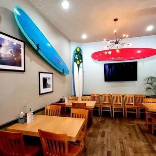 surfboards on the wall