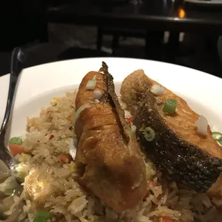 Salmon Garlic Fried Rice