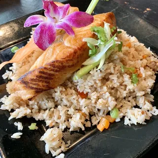 Salmon Garlic Fried Rice