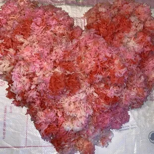 a heart made out of flowers