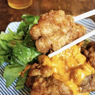 Sink your teeth into our Chicken Nanban!! these chicken fritters are dipped with house tartar sauce.