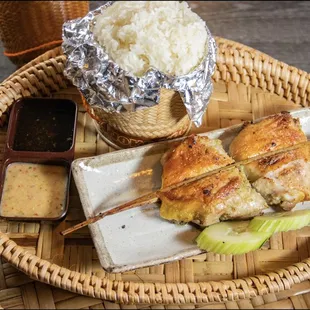 BBQ Chicken Thighs Combo(Khao niao Ping Kai)