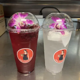 Dragon lemonade and fresh coconut juice