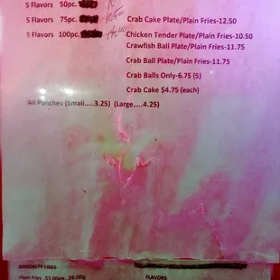 the menu