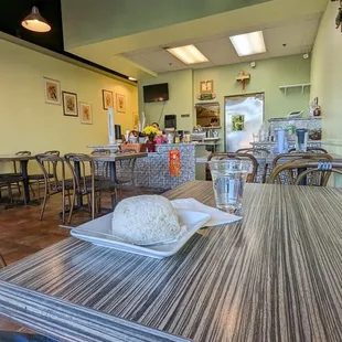a view of the dining area