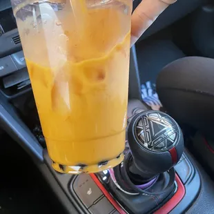 Thai tea with boba