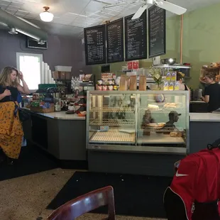 the interior of a cafe