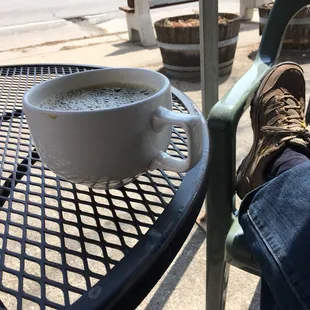 Coffee outdoors.