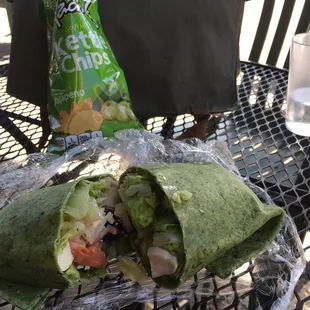 Yummy Caesar chicken wrap!