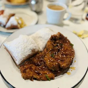 Chicken and beignets