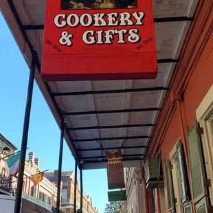 Outside sign of Nola Cookery &amp; Gifts. 2/6/2022