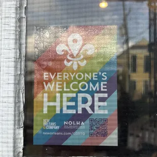 Everyone's Welcome Here sticker at NCC