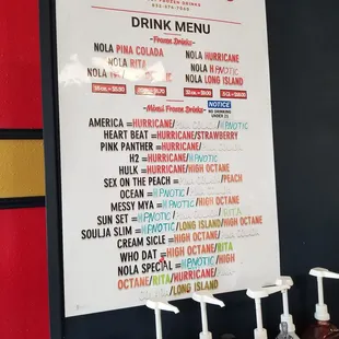 Here is the drink menu. Can&apos;t wait to try another one.