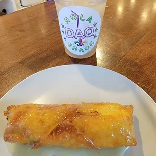 Cider DAQ and Birthday cheesecake eggroll from Creole2Geaux