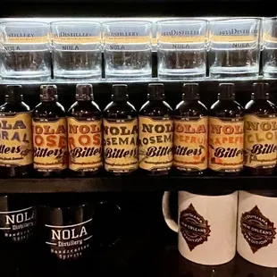 a display of bottles of liquor