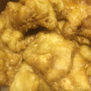 a close up of fried food