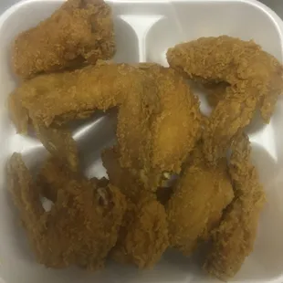 fried chicken in a styrofoam container