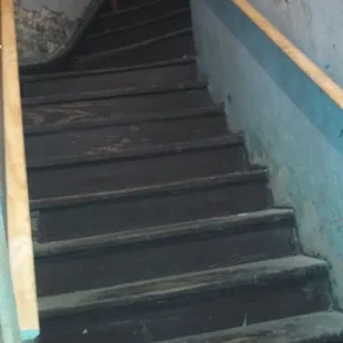 Heading up the stairs...creepy.