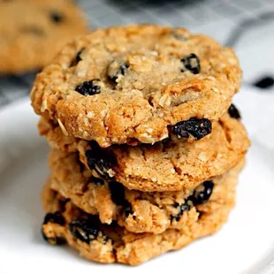 a stack of cookies on a plate