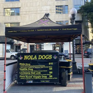 Menu and Hot-dog Stand