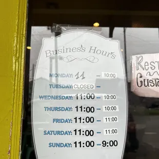 Hours as of 3/24