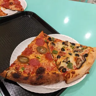 Italian supreme on the left and veggie, both spectacular.