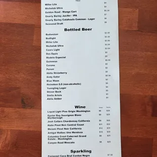 menu
