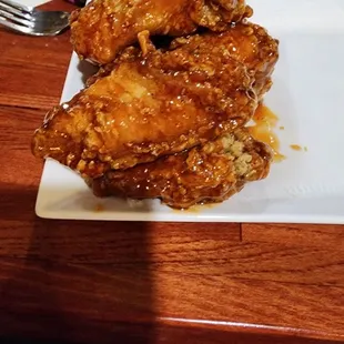 Kickin' Bourbon wings were the perfect mix of salty and sweet!