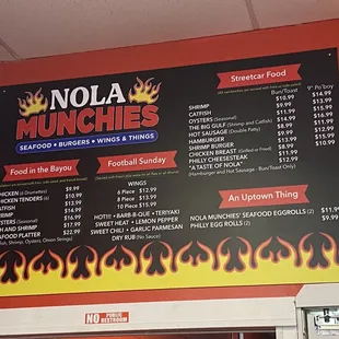 Menu but they have daily specials