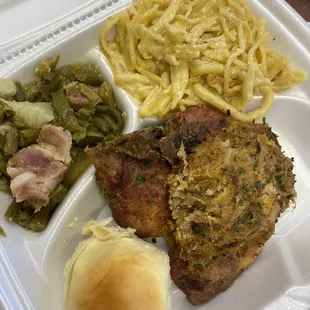 Cornbread dressing stuffed pork chop