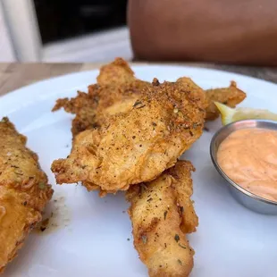 fried chicken wings with dipping sauce