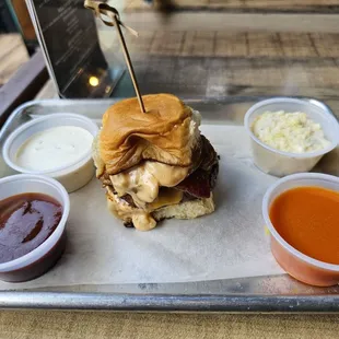 Cheeseburger slider happy hour $4. Amazing. So good