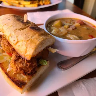 Lunch special - half shrimp po boy and gumbo