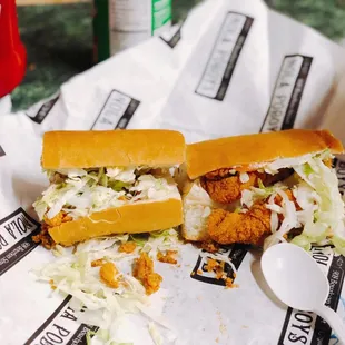Catfish Poboy and Crawfish Poboy