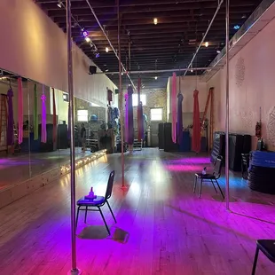 Pole dancing area