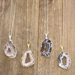 Agate slice necklaces