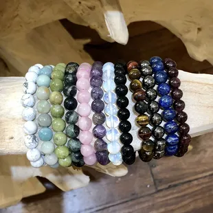 Stackable gemstone bracelets