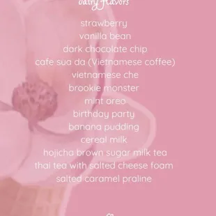 This menu is a screen shot I took from their IG @nolasicecream