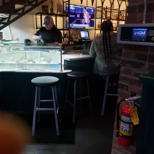 Oyster shucker and 1st bar